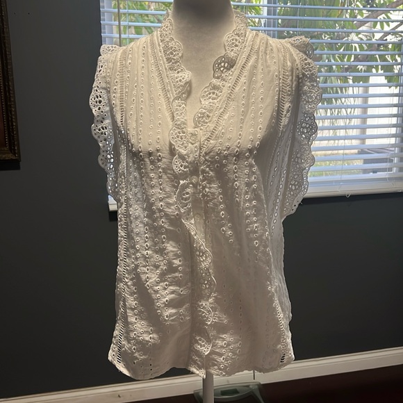 White House Black Market Tops - - White house sleeveless eyelet top NWT. Size Small.